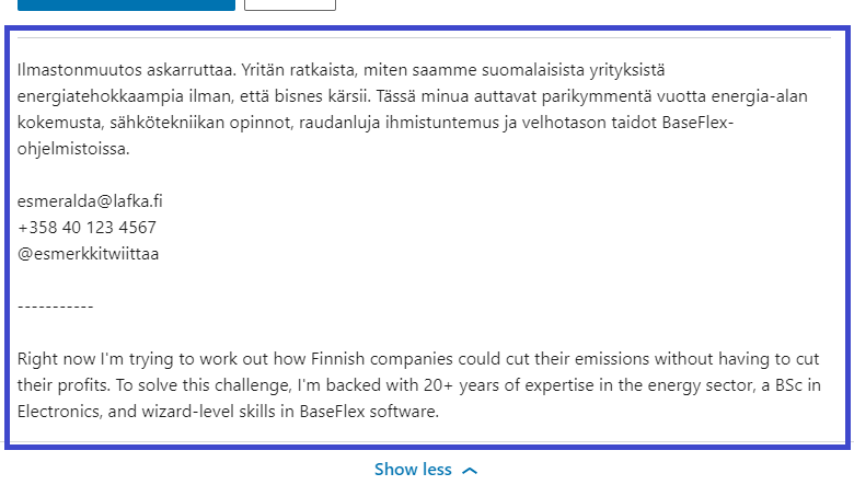 Summary avaa osaamista ja tavoitteita