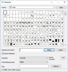 Näkymätön välilyönti